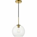 Cling Baxter 1 Light Pendant Ceiling Light with Clear Glass Brass CL2954179